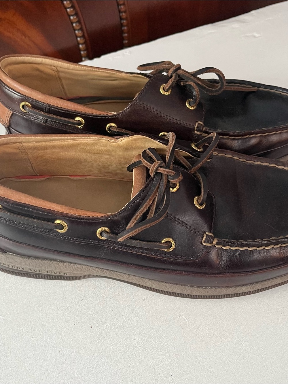 Sperry Gold Cup 2 Eye Boat Shoes Mens Size 10.5 W Brown Leather Deck Casual